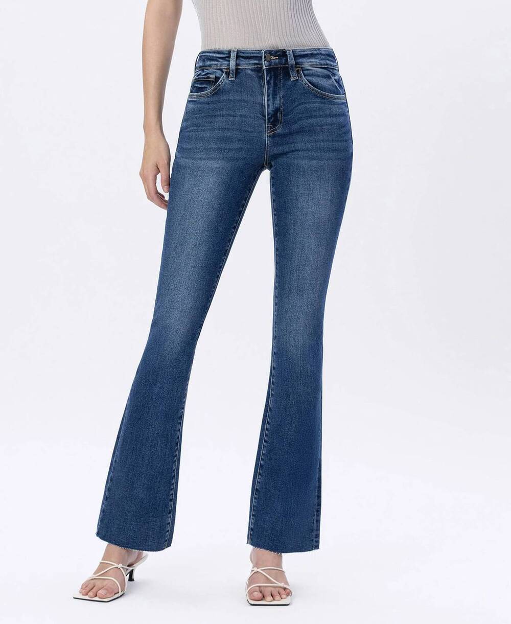 NEW FLYING MONKEY mid rise slim boot cut jeans in vigilant